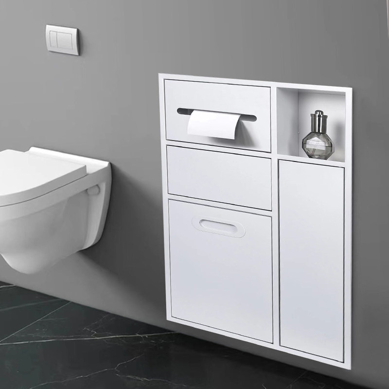 不锈钢壁龛化妆室浴室金属嵌入式垃圾桶柜成品马桶边可定制尺寸,淘宝优惠券,粉丝福利购,淘宝优惠卷