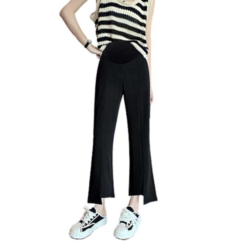 小个子孕妇裤八分开叉喇叭裤夏季薄款外穿休闲百搭直筒阔腿冰丝裤,淘宝优惠券,粉丝福利购,淘宝优惠卷