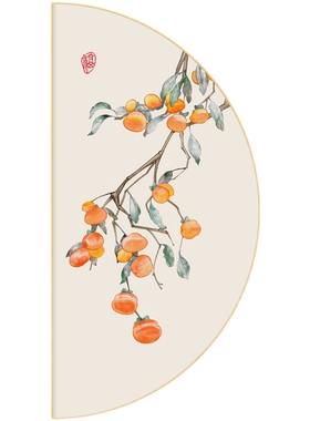 新中式客厅画餐厅壁画现代简约饭厅装饰画半圆形玄关挂画事事网红