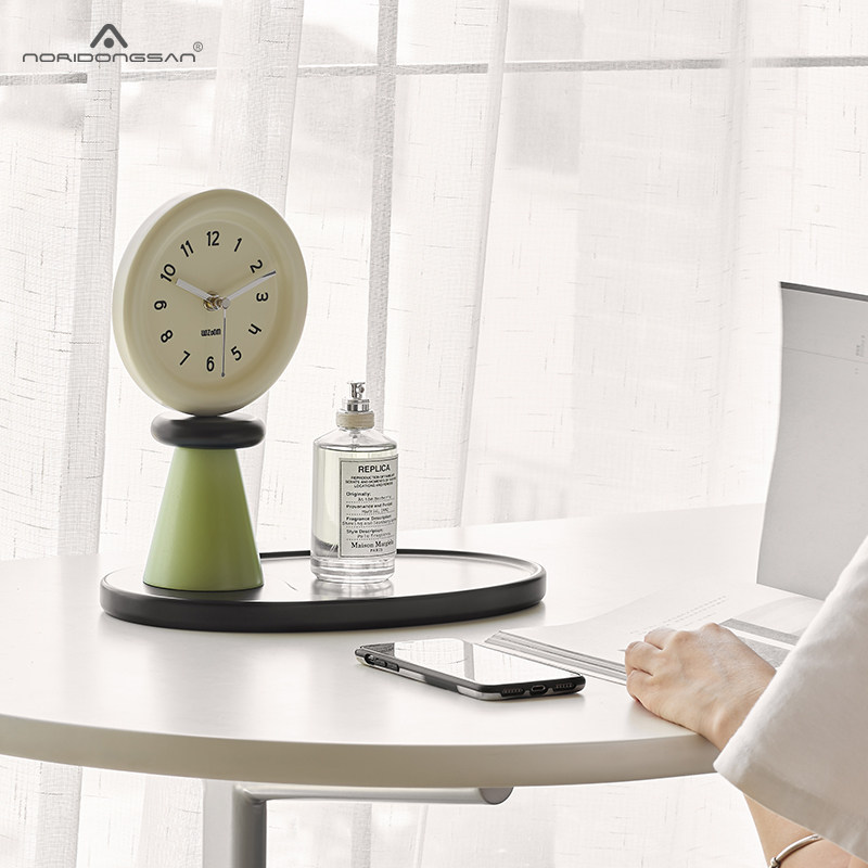 屋准家居奶油风时钟桌面摆件客厅玄关收纳托盘装饰品个性高级座钟,淘宝优惠券,粉丝福利购,淘宝优惠卷