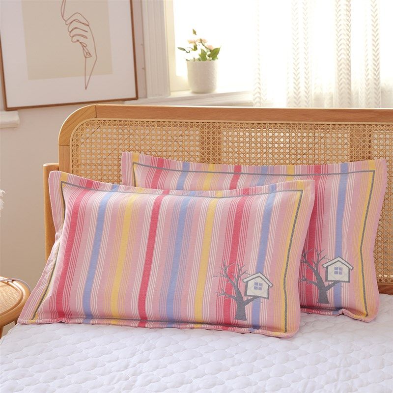 纯棉纱布枕套新款柔软透气枕头套儿童家用全棉单人吸汗枕芯内胆套,淘宝优惠券,粉丝福利购,淘宝优惠卷