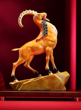 彩铜《领头羊》摆件生肖羊家居客厅办公室桌面乔迁开业礼品摆设