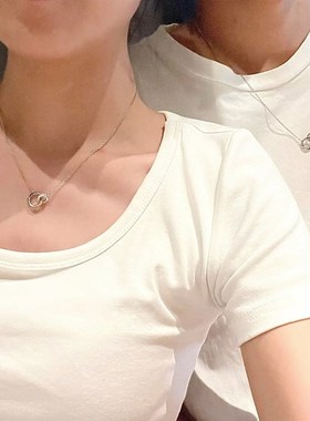 莫比乌斯环情侣项链999纯银小众设计高级锁骨链送女友情人节礼物