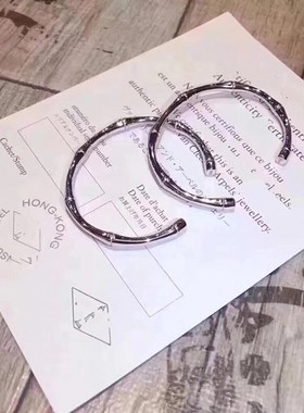 2022竹节手镯 纯银925情侣男女款手环手錬手饰网红玉镯子冷淡风