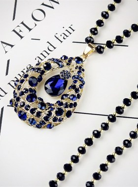 毛衣链长款百搭秋冬大气高档女挂饰挂件饰品装饰衣服配饰水晶项链