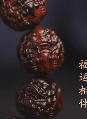 小叶紫檀手串男款貔貅手链复古民族风佛珠手持念珠文玩盘玩手把件