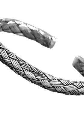 多款手工编织纯银手镯男女情侣款小众个性男士复古国潮时尚民族风