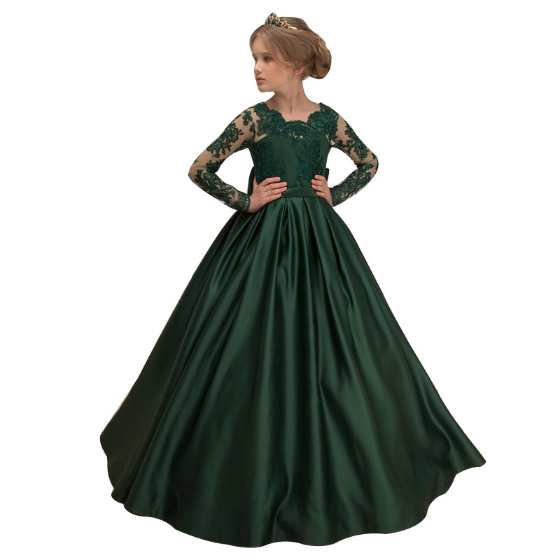 2021春新款儿童公主裙女童晚礼服婚纱长袖舞台主持人钢琴演出服长,淘宝优惠券,粉丝福利购,淘宝优惠卷