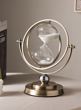 轻奢现代金属沙漏计时器创意办公室桌面摆件家居酒柜电视柜装饰品
