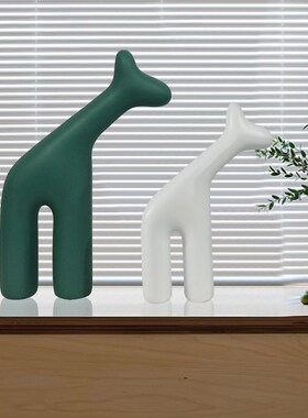 北欧树脂可爱小动物小摆件创意客厅书柜电视柜儿童房间装饰品摆设