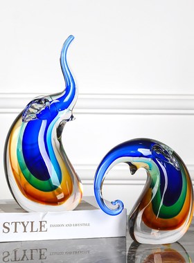 高档琉璃艺术摆轻奢件抽象现代客厅样板间玄关桌面电视柜书房摆设