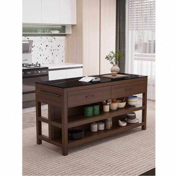 北欧厨房中岛台单独移动料理台开放式实木复古橱柜碗柜大理石餐边,淘宝优惠券,粉丝福利购,淘宝优惠卷