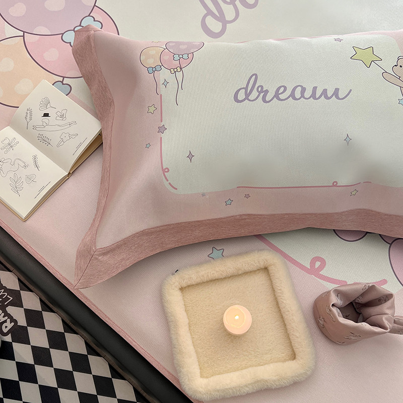 高端卡通冰丝席三件套轻奢床笠款空调席1.2m床席两件套可水洗软席,淘宝优惠券,粉丝福利购,淘宝优惠卷