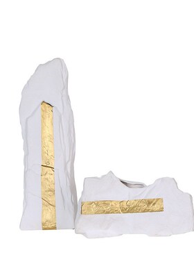 创意新中式简约陶瓷山石花瓶时尚现代客厅书房样板间家居饰品摆件