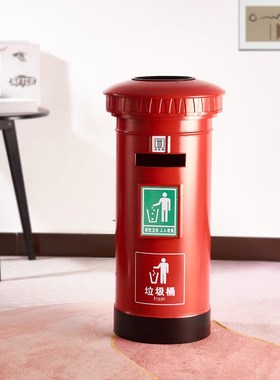 工业风网红铁艺创意消防栓造型大容量家用商用实用垃圾桶装饰摆件