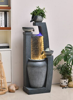 现代流水摆件循环水客厅招财转运球工艺品家里玄关喷泉水景风水轮