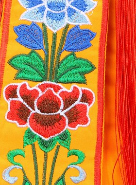 手鼓幡藏式五彩挂飘布室内挂饰道具手工刺绣吉祥幡八吉祥小挂竖幡