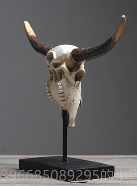 高档北牛头摆件创意家居饰品客厅电视柜玄关摆装设乔迁新欧居工艺