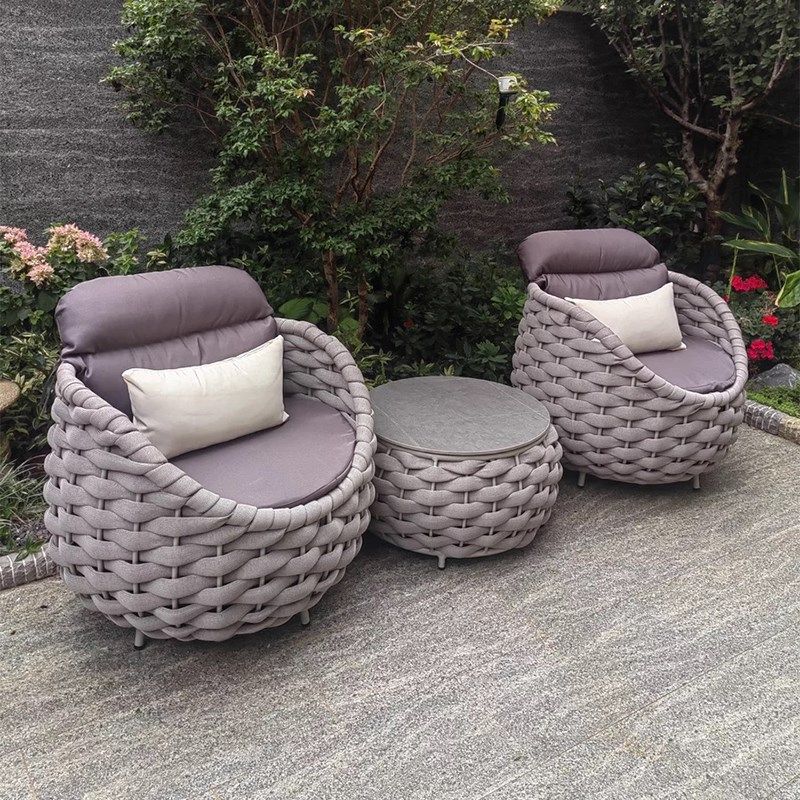 户外沙发民宿别墅庭院花园防水防晒藤编沙发单人藤椅家具茶几组合,淘宝优惠券,粉丝福利购,淘宝优惠卷