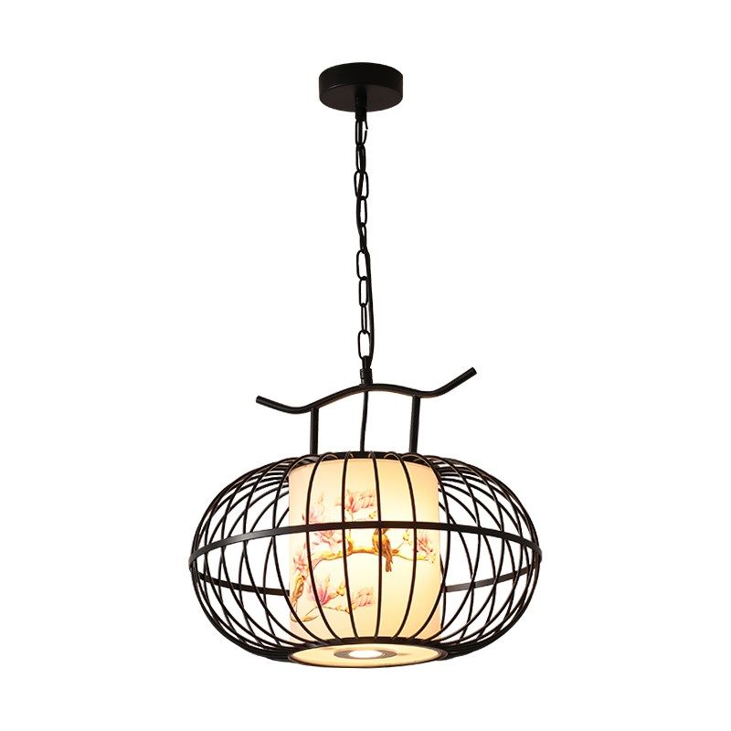 新中式鸟笼吊灯餐饮商用带射灯复古走廊灯餐厅茶楼火锅店卡座灯笼,淘宝优惠券,粉丝福利购,淘宝优惠卷