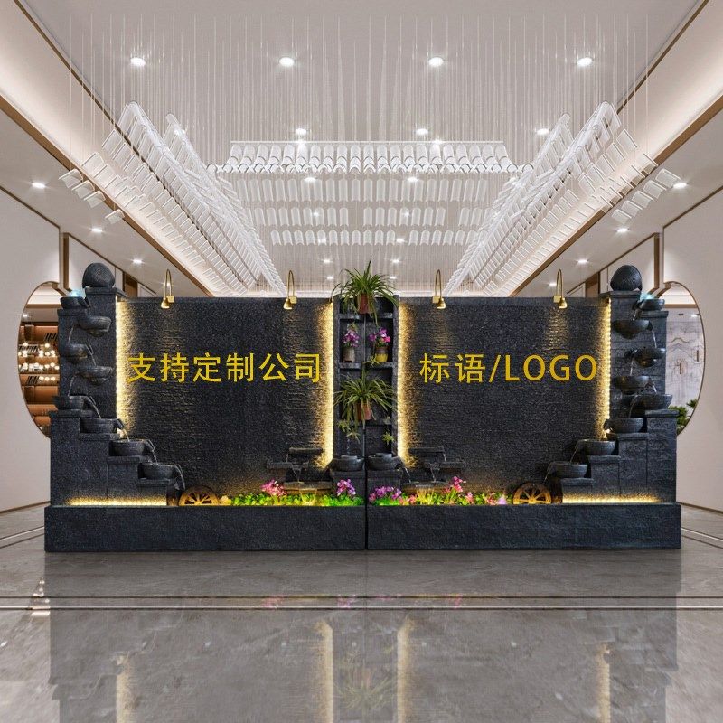 定制假山流水喷泉摆件水幕墙屏风隔断造景公司庭院水景开业乔迁礼,淘宝优惠券,粉丝福利购,淘宝优惠卷