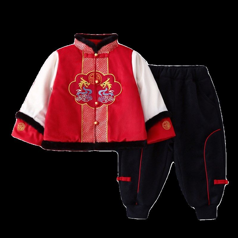 宝宝过年拜年衣服男童周岁礼服唐装棉服冬季儿童过年喜庆汉服龙年,淘宝优惠券,粉丝福利购,淘宝优惠卷