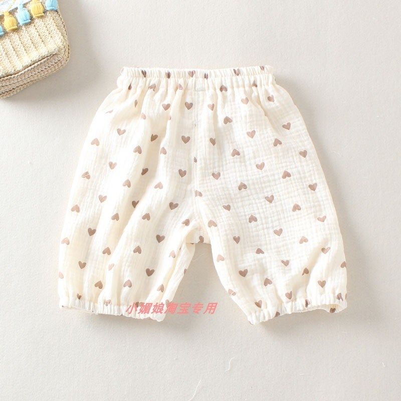 夏季婴儿宽松薄款纯棉纱布裤子男童女宝宝中裤儿童七分裤休闲裤5,淘宝优惠券,粉丝福利购,淘宝优惠卷