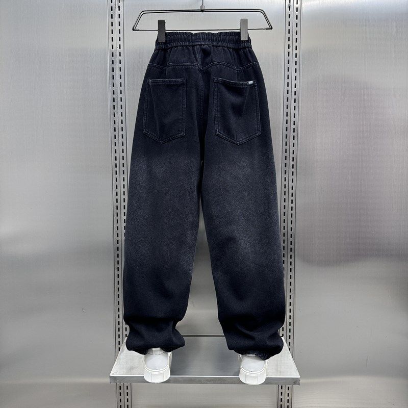 秋冬2024新款加绒牛仔裤男士潮牌渐变色水洗复古宽松直筒哈伦裤男,淘宝优惠券,粉丝福利购,淘宝优惠卷
