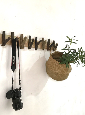 纯手工Y钩创意挂钩服装饰品店装饰挂钩干树枝吊钩植物收纳袋挂钩