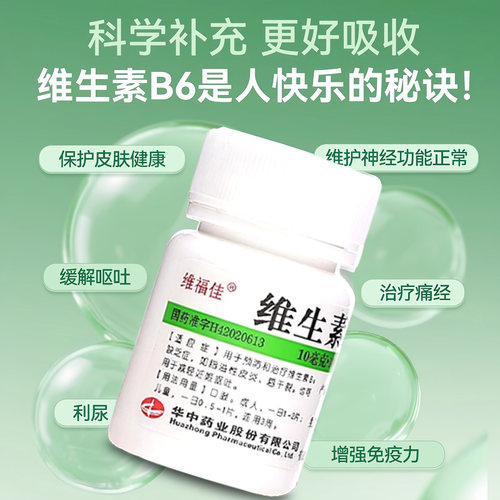 维福佳维生素B6片100片脂溢性皮炎唇干裂头脸油正品官方旗舰店YD - 图1