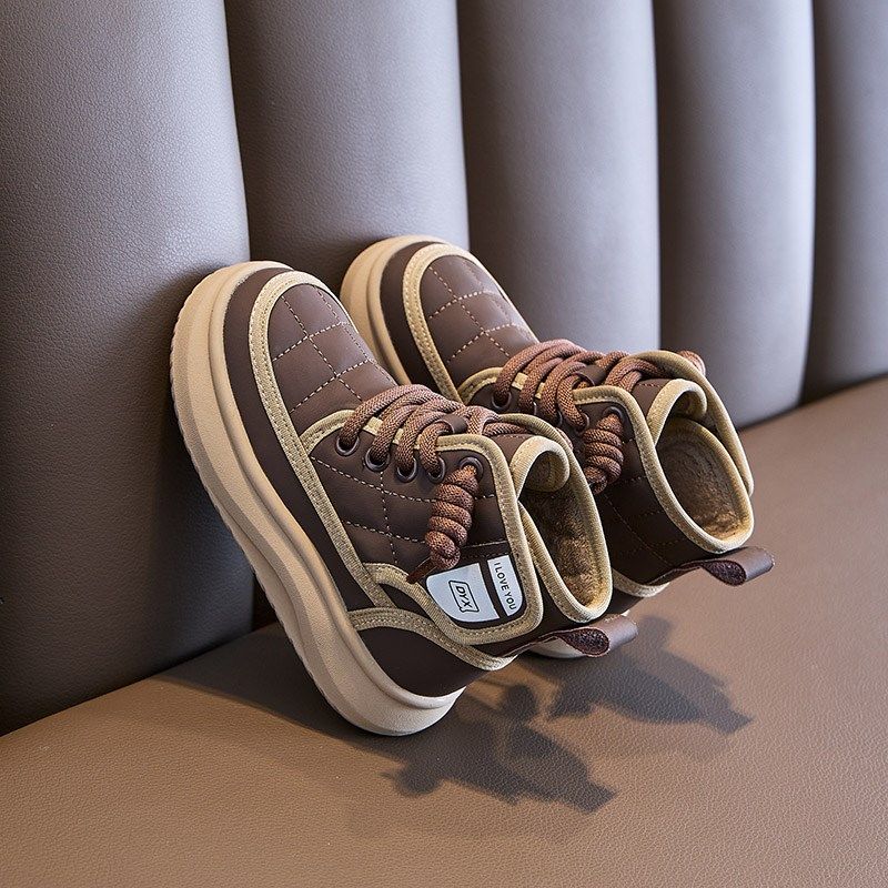 儿童雪地靴2024冬季新款女童鞋子男童棉靴加绒加厚冬靴皮靴短靴子,淘宝优惠券,粉丝福利购,淘宝优惠卷