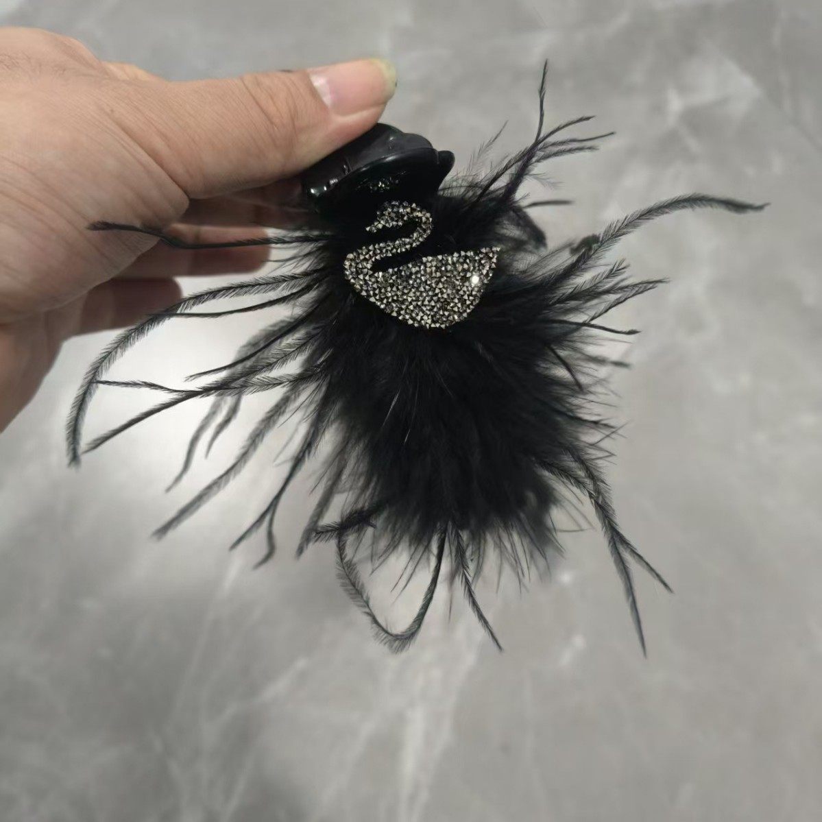 【下单立减50】新款小天鹅羽毛抓夹丸子手工毛绒创意时尚饰品_jh,淘宝优惠券,粉丝福利购,淘宝优惠卷