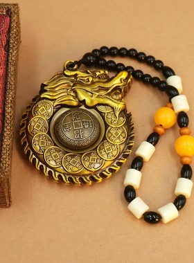 创意黄铜龙牌手把件生肖龙【招财掌财龙】招财进宝转运随身摆件