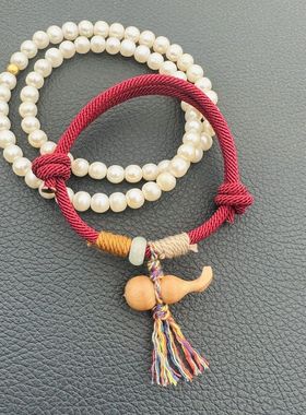 普陀桃木葫芦普陀山桃木福禄藏式葫芦编绳多色手链搭纯手工桃木儿