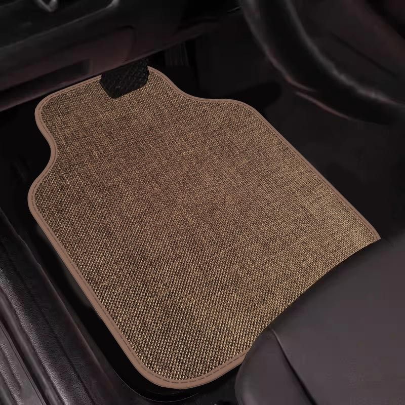 亚麻编织汽车通用脚垫主驾驶单片速干防脏易清洗保护垫车地垫专用,淘宝优惠券,粉丝福利购,淘宝优惠卷