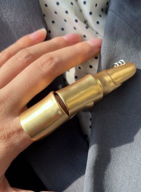 关节戒指欧美宫廷复古手指关节机械夸张哑光小众简约开口戒指