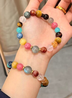 【欢乐颂】原创天然多巴胺灰月光多宝水晶手串小众时尚女款手饰