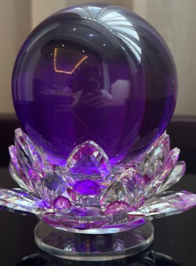 水晶球摆件莲花家居装饰品客厅电视柜玄关酒柜鞋柜摆设乔迁送礼品