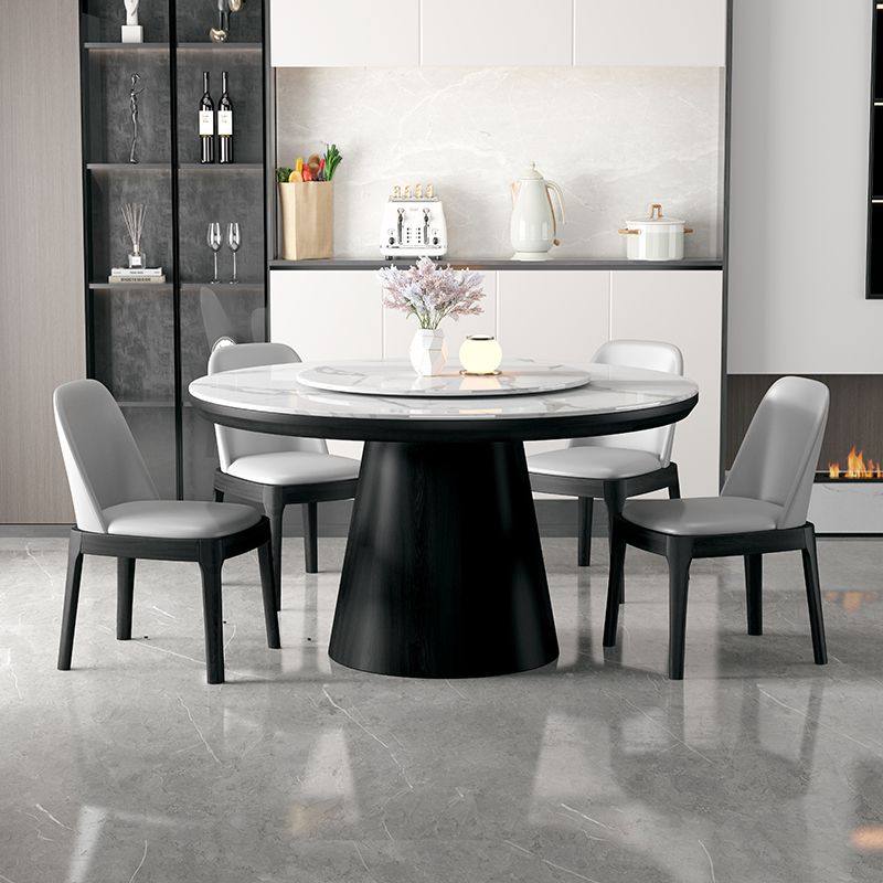 岩板原木餐桌椅组合轻奢现代简约吃饭桌实木家用小户型带转盘圆桌,淘宝优惠券,粉丝福利购,淘宝优惠卷