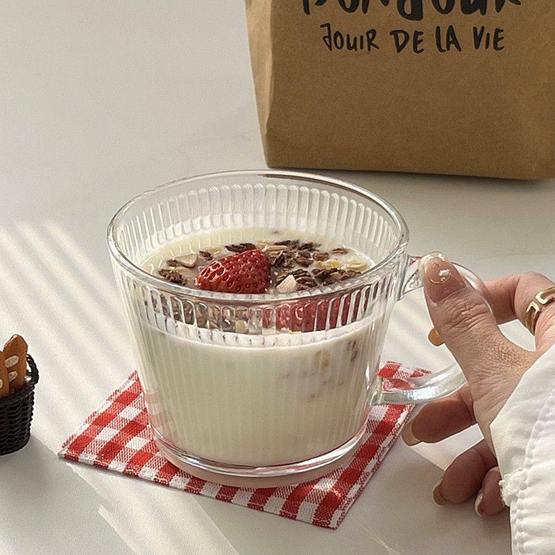 高端早餐杯大容量玻璃杯燕麦片早餐碗家用女牛奶杯带勺酸奶水果碗,淘宝优惠券,粉丝福利购,淘宝优惠卷
