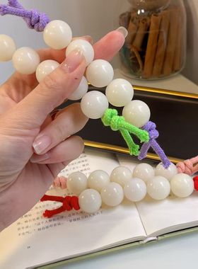 新品天然白玉菩提年糕棒棒糖手把件解压百搭