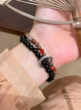 新中式国风平安扣串珠手链女轻奢小众高级感仿天然手串手饰品