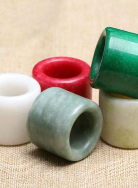 男士扳指男款大拇指戒指和田玉白玉碧玉筒心经王爷文玩指环平安