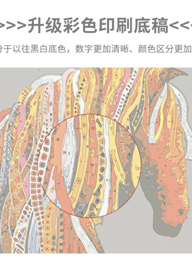 diy数字油画马手绘简约客厅风景动物玄关填充减压填色油彩装饰画