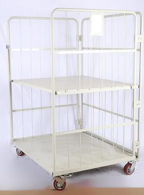 折叠式物流台车仓库分拣周转车装卸搬运车三面喷塑可移动仓储笼车