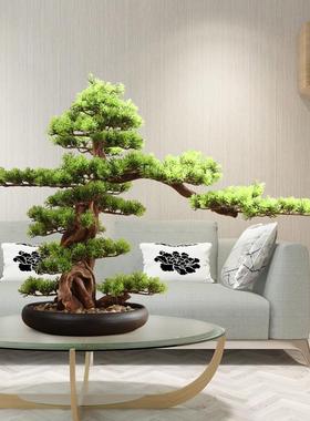 鎏玉堂仿真小号迎客松盆景客厅玄关书房家居摆件装饰品微景观软装