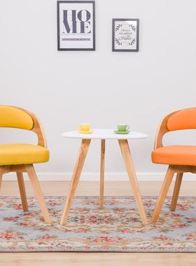 实木布艺阳台桌椅组合休闲椅卧室椅庭院桌椅餐椅现代简约椅创意