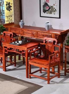 实木神台中堂四件六件套实木供桌条几香案佛台家用中式供奉八仙桌