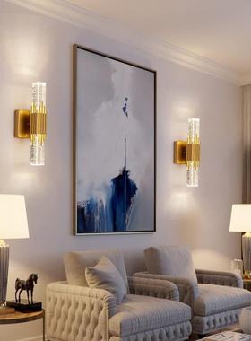 水晶壁灯金色现代豪华LED壁灯室内水晶梳妆灯适浴室客灯具