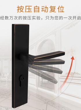 耐奢房门室内纯铜锁家用木门室内静音执手锁卧室机械纯铜锁具
